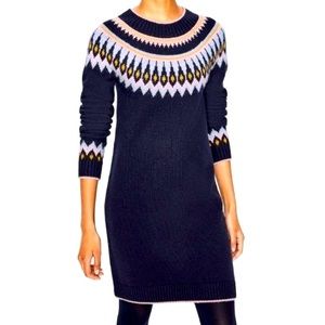 Boden Agnes Fair Isle Navy Sweater Dress